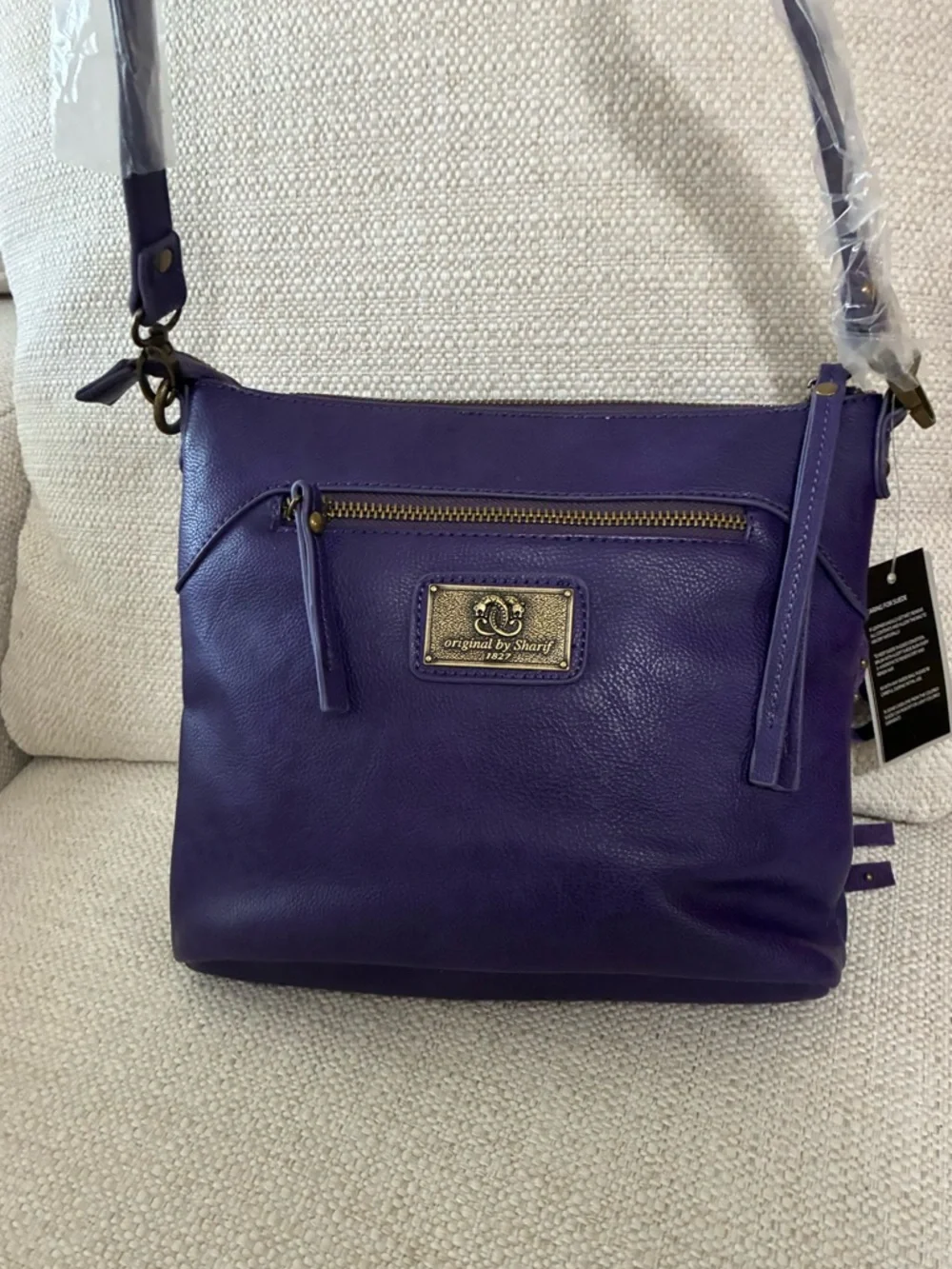 Sharif NWT Purple Crossbody Bag w/Suede Studded Fringe - Picture 4 of 14